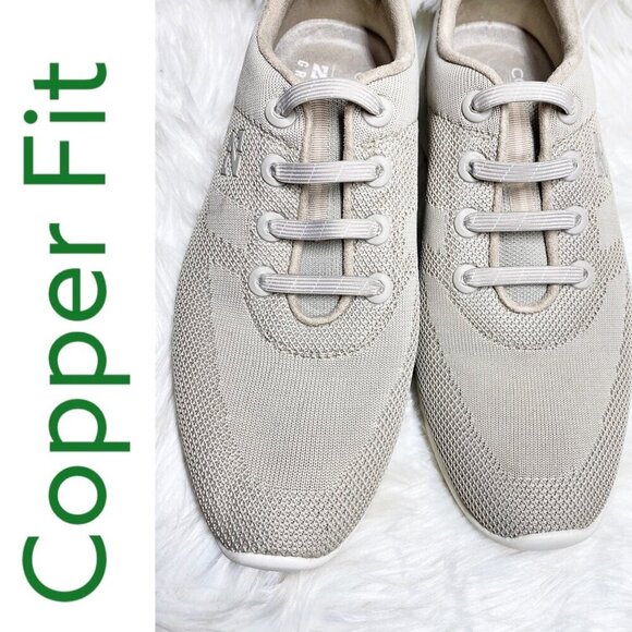 COPPER FIT FREEDOM ZERO GRAVITY MENโS SLIP ON LOW TOP WALKING SNEAKERS BEIGE 9.5 - Picture 9 of 11